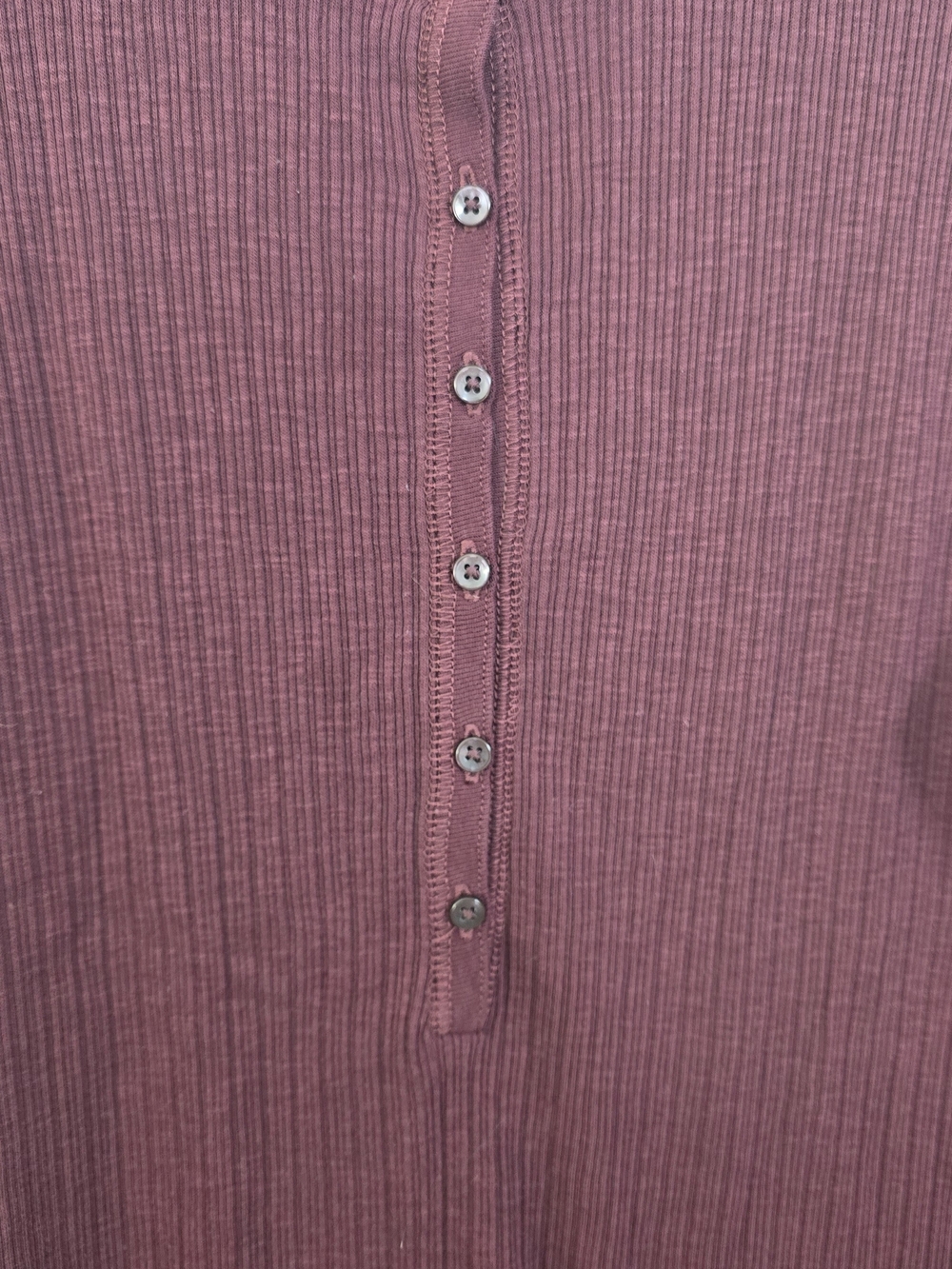 Old Navy Mauve Ribbed Long-Sleeve Henley